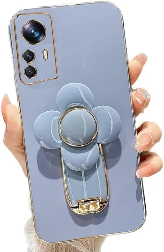 Vista 54 de Miagon - Funda con soporte para Xiaomi Redmi A1, galvanizado suave TPU protector delgado a prueba de golpes con molinete giratorio soporte de flores