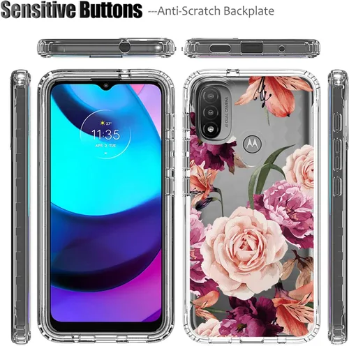 Vista 5 de Funda para Moto E20/Moto E30/Moto E40, XT2155 XT2158 con protector de pantalla de vidrio templado, funda protectora de cuerpo completo