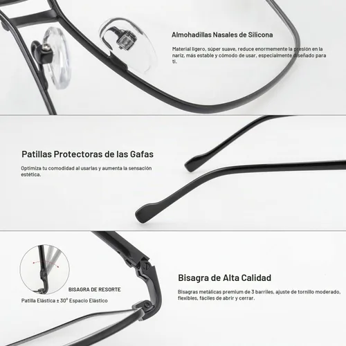 Vista 5 de Gafas de lectura para hombre, cuadrado, doble puente, bloqueo de luz azul, para lectura de computadora