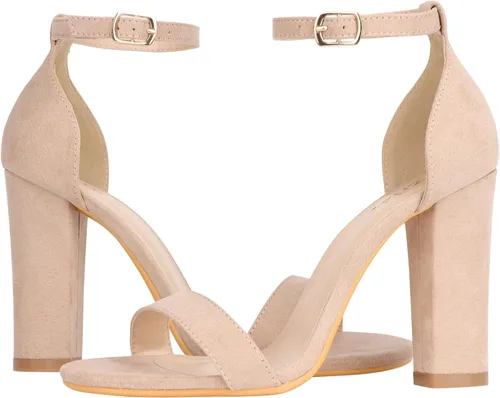 Vista 6 de ZriEy - Sandalias de tacón para mujer con tiras gruesas, tacones altos, correa de tobillo, punta abierta, para fiesta, boda, zapatos a la moda