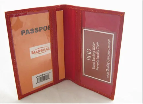 Vista 4 de Funda protectora de piel para pasaporte RFID con bloqueo de bloqueo