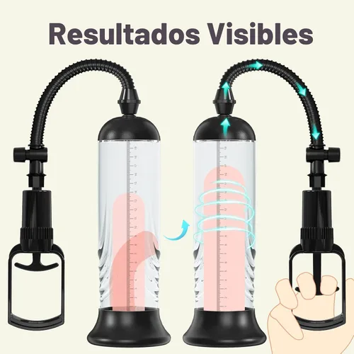 Vista 3 de Bomba de vacío para pene, amplificador manual de pene, dispositivo de bombeo de aire de presión, juguetes sexuales para hombres adultos