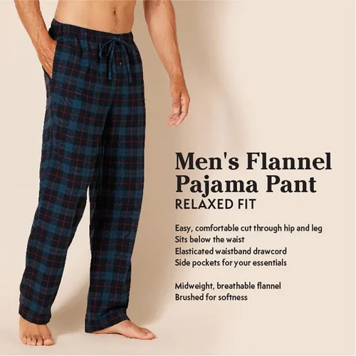 Vista 2 de Tienda Essentials Pantalón de pijama de franela para hombre (disponible en tallas grandes y altas)