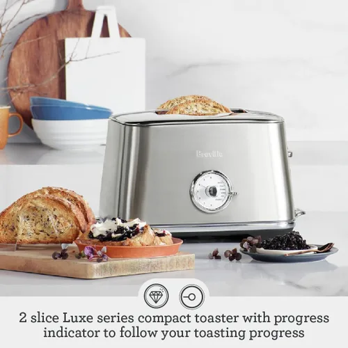 Vista 2 de Breville BTA735BST Toast Select Luxe Tostadora de cocina, 2 rebanadas, acero inoxidable negro
