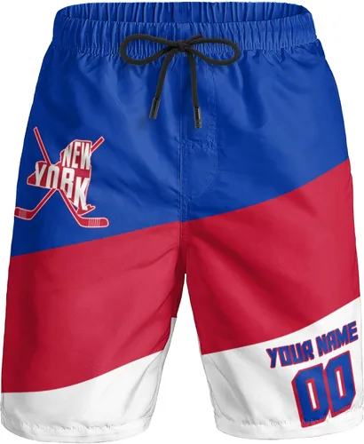 Vista 32 de Custom Hockey Men's Shorts Gifts for Men Casual City Youth Fans Sport Beach Shorts Add Name & Number Quick Dry
