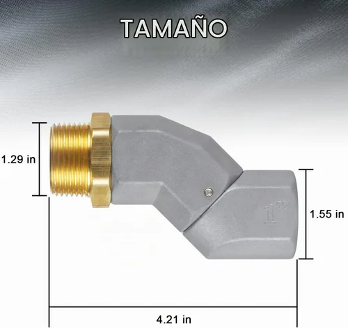 Vista 5 de HLOGREE 1" NPT, 2 piezas de conector giratorio de 360 grados para manguera de combustible para bomba de transferencia de combustible, diésel