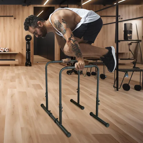Vista 3 de Power Tower Dip Station Pull Up Bar Stand, Altura ajustable Equipo de entrenamiento de fitness multifunción resistente