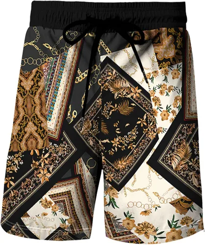 Vista 4 de RPOVIG Conjunto de 2 piezas con sombrero de pescador para hombre camisa a juego pantalones cortos hawaianos para festivales florales