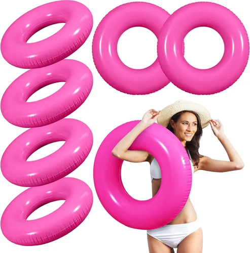 Vista 20 de JellyArch 6 piezas de flotadores inflables para piscina de 28 pulgadas, tubo de natación a granel para adultos, flotadores de piscina
