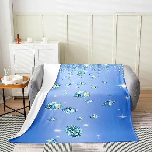 Vista 14 de Erosebridal Black Diamonds Fleece Throw Blanket 40"x50" - Ultra-Soft for Couch Sofa Bed,Glitter Sequins Diamond Flannel Blanket,Starry Sky Fuzzy