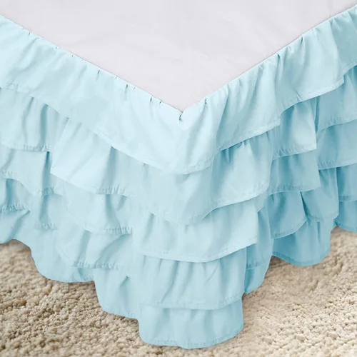 Vista 2 de Elegant Comfort Leila Collection - Falda de cama con múltiples volantes, 1500 hilos por pulgada cuadrada, calidad egipcia, con volantes antipolvo