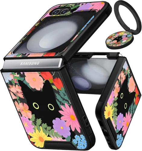 Vista 180 de Funermei para Samsung Galaxy Z Flip 4 Funda - Funda de Teléfono Bonita para Mujeres y Niñas con Mariposas Bonita Estética Femenina Diseño