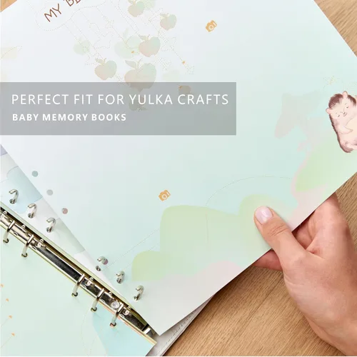Vista 4 de Libro de recuerdos de bebé páginas adicionales para fotos – 10 hojas de papel adicionales para elefantes de hojas sueltas, álbum de fotos de bebé