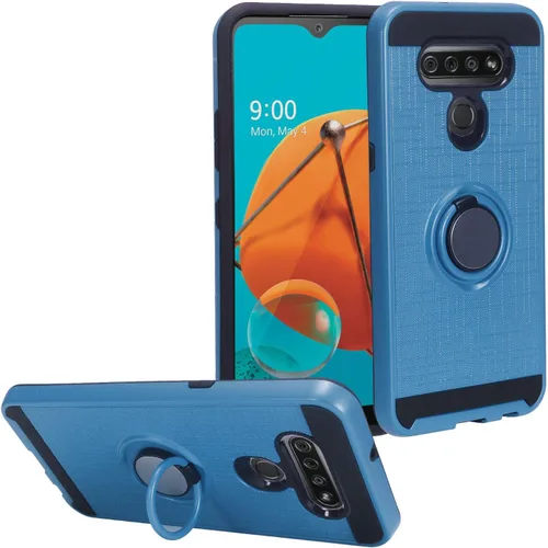 Vista 11 de Para LG K51, LG Reflect (LM-K500) - Funda híbrida con soporte de anillo - RS2 Negro