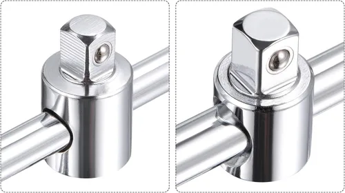 Vista 5 de uxcell Llave deslizante con mango en T de 1/4" y 3/8", acabado cromado, acero Cr-V, 4