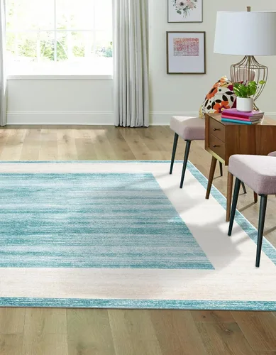 Vista 35 de Unique Loom Uptown Collection - Alfombra Yorkville (2 pies 2 pulgadas x 6 pies, color azul marino/marfil)