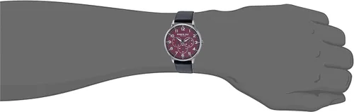 Vista 4 de Kenneth Cole New York Reloj de cuarzo de acero inoxidable con correa de piel, negro, 18 (Modelo KC50801005)