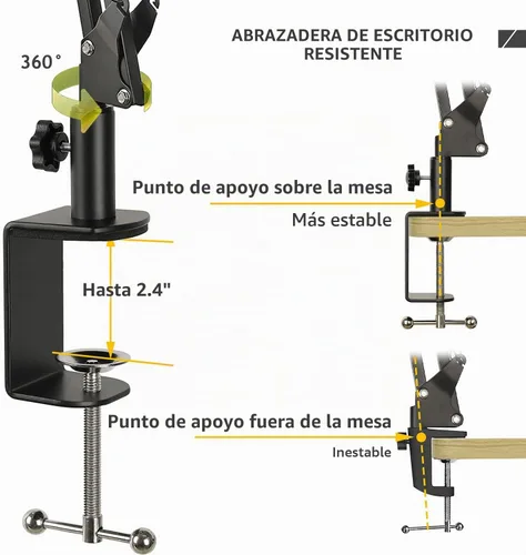 Vista 6 de Audio Technica AT2020 - Soporte de micrófono AT2020, soporte de tijera de suspensión con soporte de amortiguador, filtro pop, abrazadera resistente