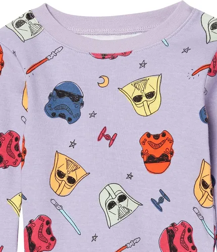 Vista 2 de Tienda Essentials Disney Marvel Star Wars Pijama de algodón ajustada para niñas y niños pequeños, paquete de 3