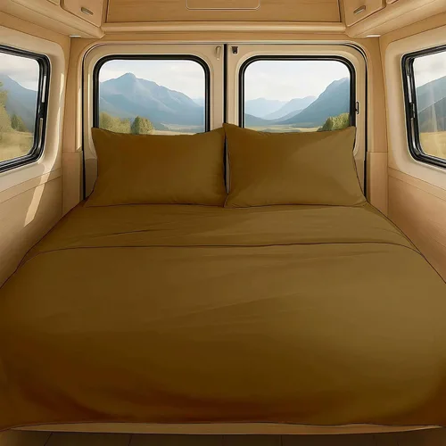 Vista 34 de NON Sticky cotton Juego de sábanas cortas de algodón egipcio de alta calidad para caravana, 4 piezas, bolsillo profundo de 12 pulgadas, suave, fácil