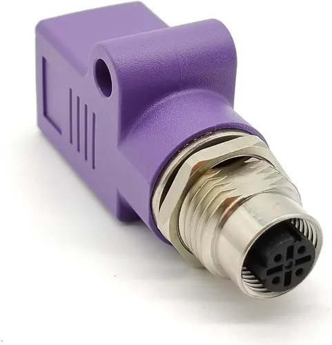 Vista 9 de Elecbee Adaptador de mamparo M12 a RJ45 impermeable M12 A Código 8 Pin hembra a RJ45 Jack de ángulo recto naranja