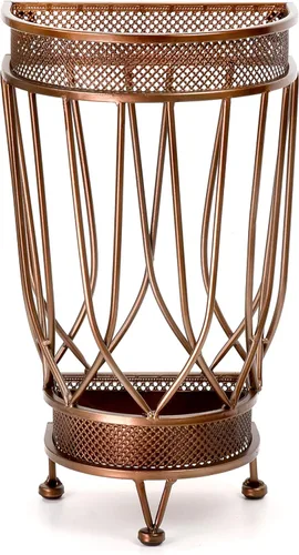 Vista 6 de Dualplex Soporte de paraguas de alta calidad, soporte para paraguas, aspecto antiguo, decoración de pasillo de metal, estilo cuadrado con bandeja