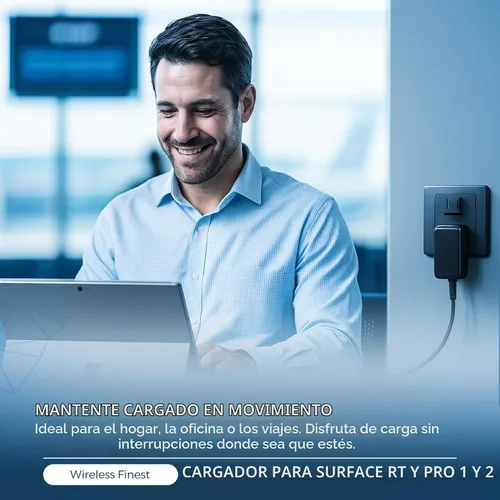 Vista 7 de Microsoft Surface Pro 2 Cargador para RT, Surface 2, Pro 1, 43W 12V 3.6A