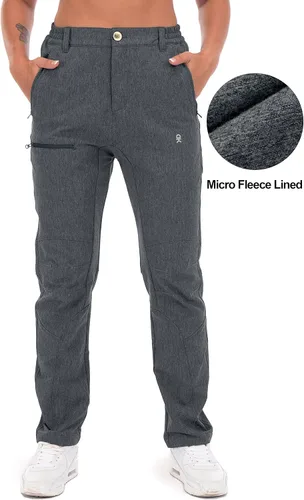 Vista 2 de Little Donkey Andy Pantalones de senderismo cargo de peso medio para mujer, UPF 50+, pantalones casuales de viaje con bolsillos XS-XXL