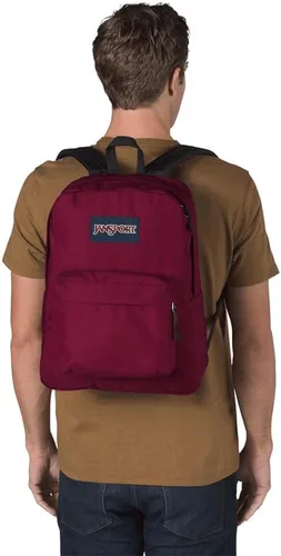 Vista 3 de JanSport SuperBreak - Mochila ligera para la escuela, Rojo herrumbre), JS0A4QUT
