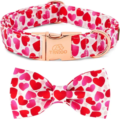 Vista 13 de Tunkoo Collar de otoño para perro con elegante pajarita, duradero, ajustable y elegante collar de otoño para mascotas, disponible en tamaño pequeño