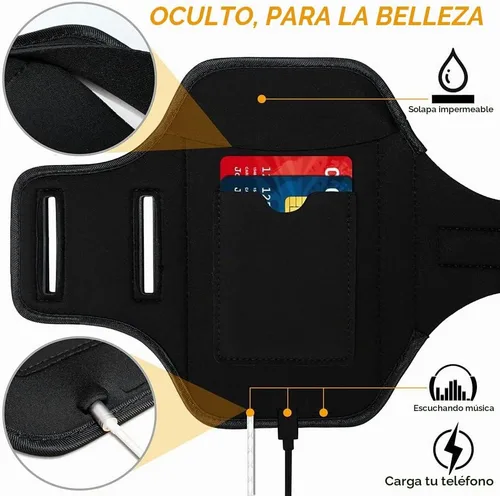 Vista 4 de Brazalete para iPhone 16 Pro Max/16 Plus/15 Pro Max/15 Plus/iPhone 14 Pro Max/14 Plus/13 Pro Max/12 Pro Max/11 Pro Max/Xs Max, banda de ejercicio