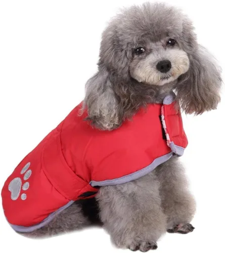 Vista 11 de Chamarra para perros, para climas fríos, reversible, forro polar para Invierno, chaleco, para mascotas, impermeable, XS, Azul