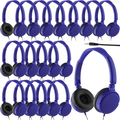 Vista 10 de Yunsailing Paquete de 6 auriculares para el aula a granel, auriculares con Negro