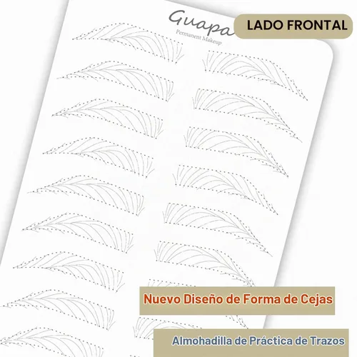 Vista 5 de Guapa 3 patrones avanzados de trazos de cabello de silicona permanente, práctica de maquillaje, piel de látex para práctica de microblading