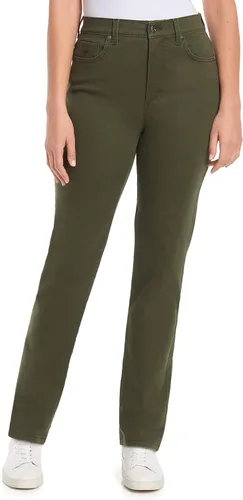 Vista 13 de Gloria Vanderbilt - Pantalones de mezclilla Amanda clásicos de tiro alto y pierna cónica petite para mujer Begonia Bloom