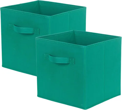 Vista 25 de PowerKing Cubos de almacenamiento plegables con asas, contenedores plegables de tela para estantes de armario, contenedores de almacenamiento