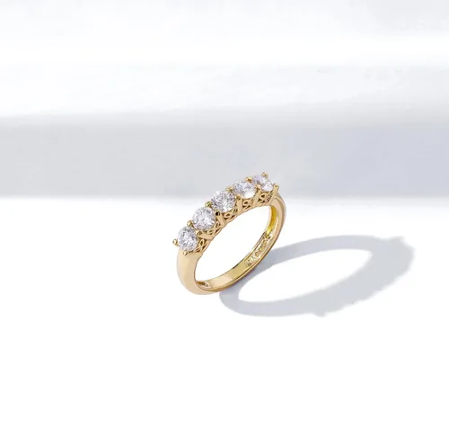 Vista 7 de Amazon Essentials Anillo de plata de ley de cinco piedras con circonita cúbica de corte redondo Infinite Elements (anteriormente colección Amazon)