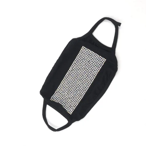 Vista 2 de Vinzar Sparkly Masquerade - Funda de cara de Halloween para mujer, transpirable, con diamantes de imitación