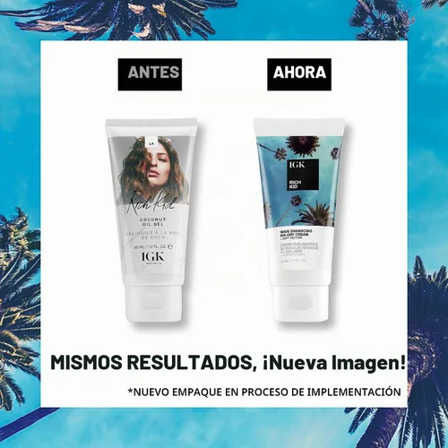 Vista 2 de IGK RICH KID Wave Enhancing Air-Dry Cream Hold + Texture + Shine Vegano + libre de crueldad