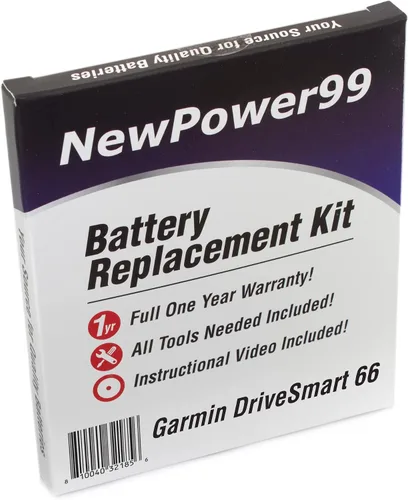 Vista 2 de NewPower99 Kit de batería para Garmin DriveSmart 55, 65, 66, 76, 86 con herramientas, instrucciones de video, batería de larga duración