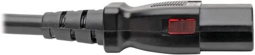 Vista 3 de TRIPP LITE Cable de alimentación para computadora (NEMA 5-15P a C13), conector C13 con bloqueo, 10A, 125V, 18AWG, 1 pie (P006-L01), negro