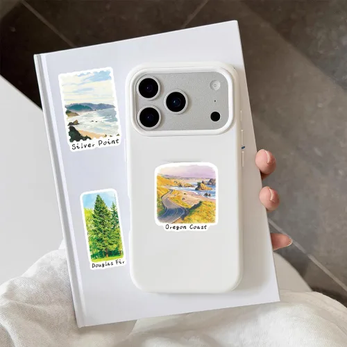 Vista 6 de Oregon Travel Stickers 58Pcs Oregon OR Waterproof Vinyl Decals Despegar y pegar a prueba de sol removible reutilizable para botellas de agua
