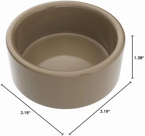 Vista 5 de Cuenco de cerámica de gres para hámsteres Kaytee, marrón, 7.6 cm