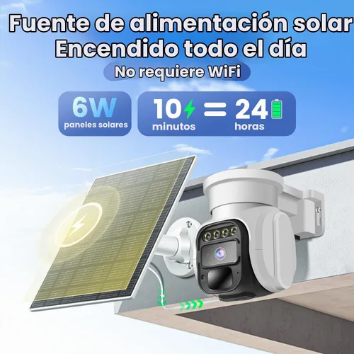Vista 5 de Cámara de Seguridad Celular Solar 4G LTE Inalámbrica para Exteriores, Cámara Solar Alimentada sin WiFi con Tarjeta SIM Integrada y Plan de Datos