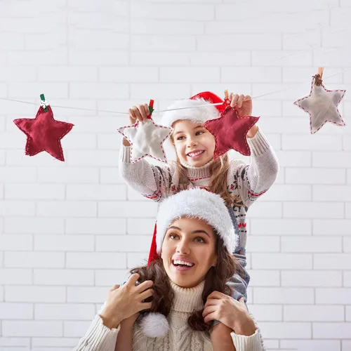 Vista 7 de Boao Clips de madera de Navidad, clips de fotos para árbol de Navidad, guantes de alce, pinzas de nieve para la ropa, clavijas de fotos