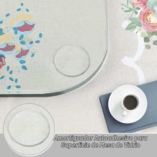 Vista 2 de Protector de mesa de vidrio autoadhesivo suave de tamaño extremadamente grande, transparente, antideslizante y anti rayones para mesa de vidrio