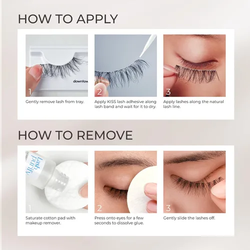 Vista 8 de KISS My Lash But Better, Pestañas Postizas, 'Tan Real', 12mm, Incluye 1 Par De Pestañas, Fácil De Aplicar, Racimos De Pestañas Reutilizables