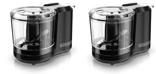 Vista 9 de Picador eléctrico Black + Decker HC306 1 y 1/2 tazas con un solo toque, color blanco, Capacidad de 1.5 tazas con ensamble mejorado y tapa, Negro
