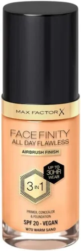 Vista 25 de Max Factor Facefinity 3 en 1 base de maquillaje líquida todo el día sin imperfecciones, SPF 20-32 Beige claro, 30 ml