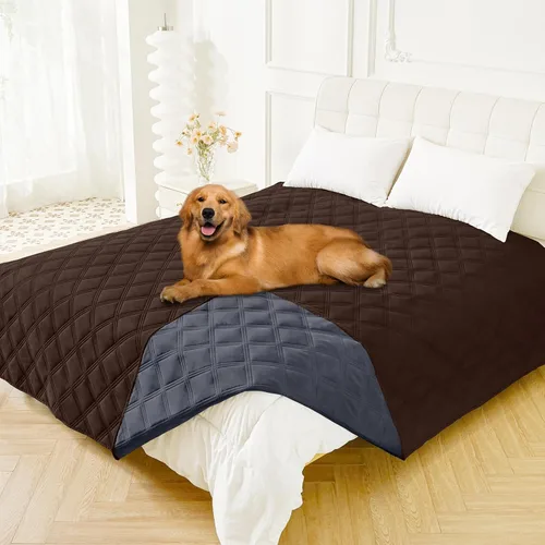 Vista 28 de Smiry Funda impermeable para cama de perro, manta reversible para mascotas para sofá Manta suave lavable para perro, funda a prueba de fugas